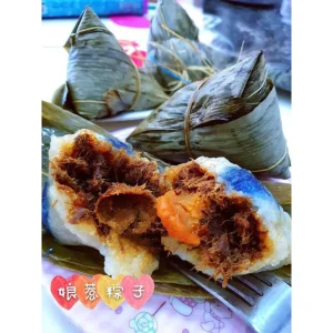 马六甲娘惹肉粽 Melaka Nyonya Blue Flower Rice Dumplings (5pcs/set)A 娘惹肉粽 Nyonya Pork